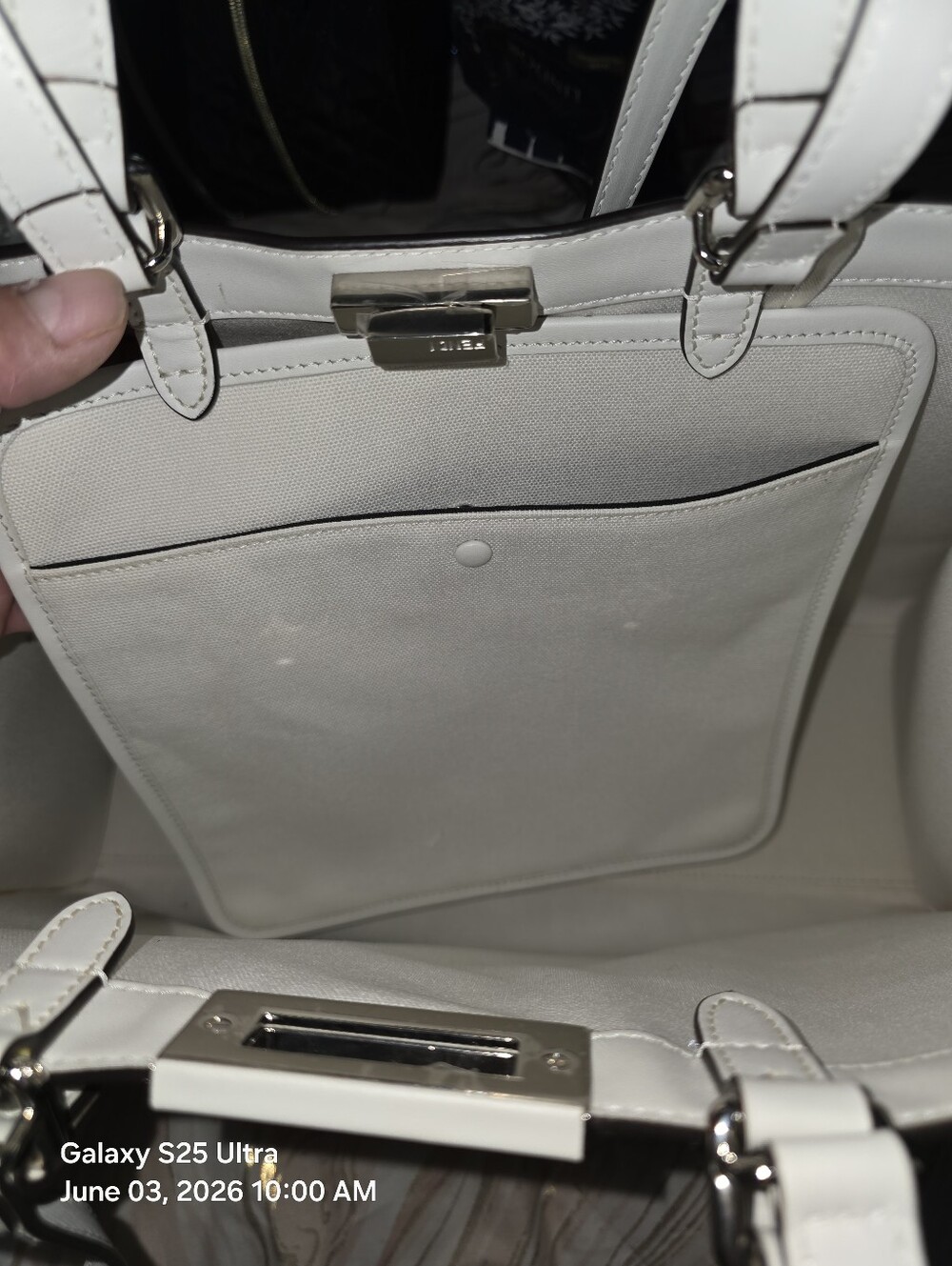 Fendi FF Canvas X-Tote Bag Black White Leather Trim Turn Lock. NWT. MFRP-$3800 - Picture 6 of 16